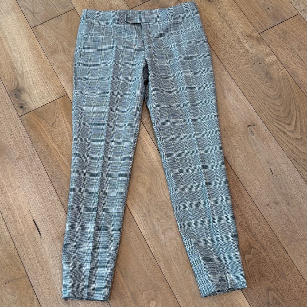 Men's Custom Tailored Slacks | Grey Check Pants | Slim Fit | Hong Kong Bespoke - Picture 3 of 6